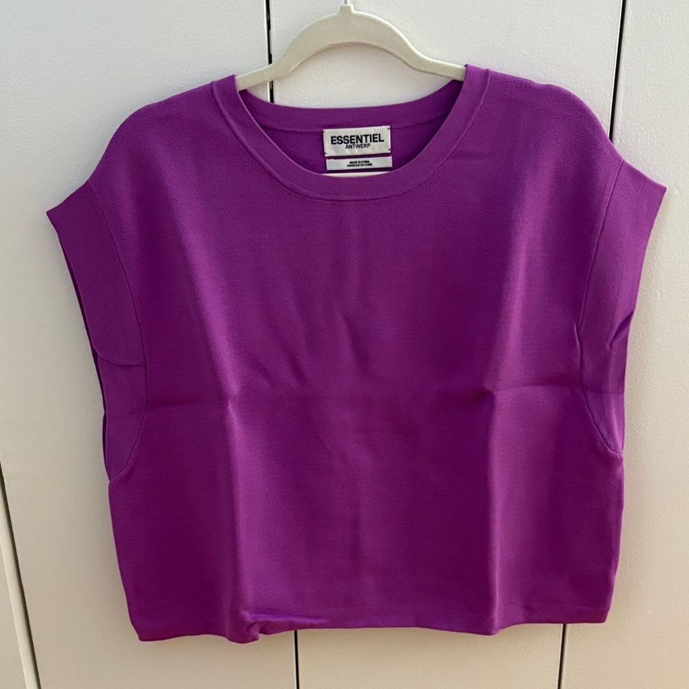 ESSENTIEL Purple Sleeveless Jersey Top